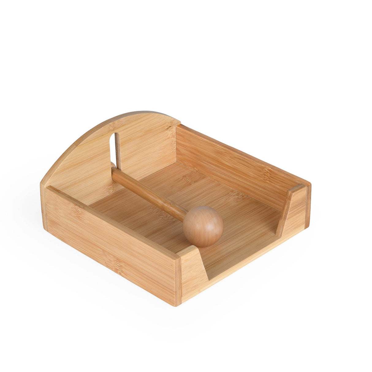 Horizontal Bamboo Tissue Box- Beige