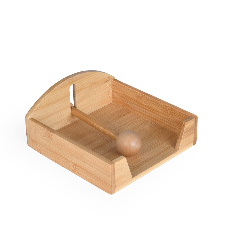 Horizontal Bamboo Tissue Box- Beige