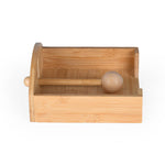 Horizontal Bamboo Tissue Box- Beige