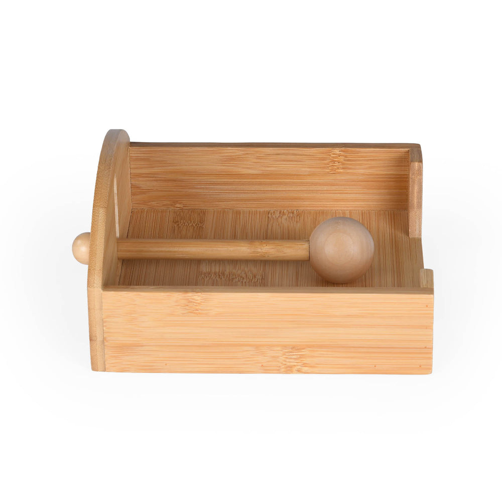 Horizontal Bamboo Tissue Box- Beige
