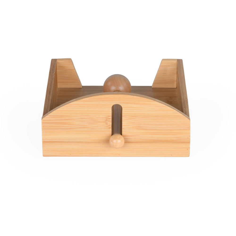 Horizontal Bamboo Tissue Box- Beige