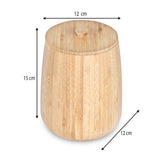 Bamboo Cannister with Lid- Large, Beige