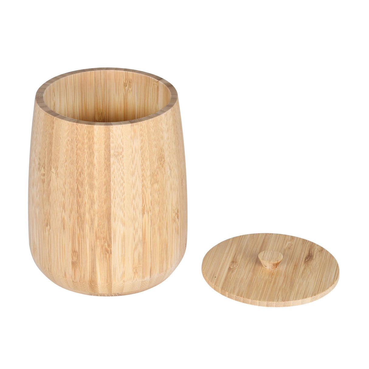 Bamboo Cannister with Lid- Large, Beige