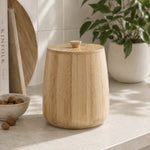 Bamboo Cannister with Lid- Small, Beige
