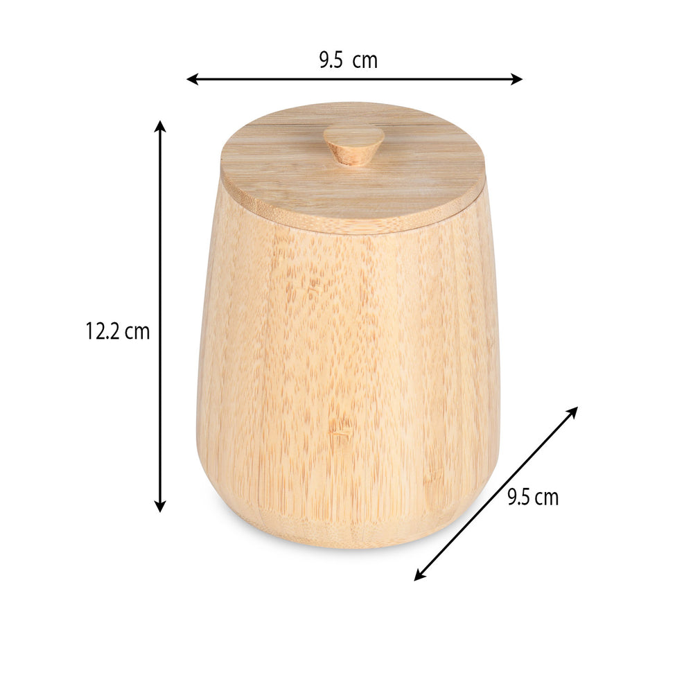Bamboo Cannister with Lid- Small, Beige
