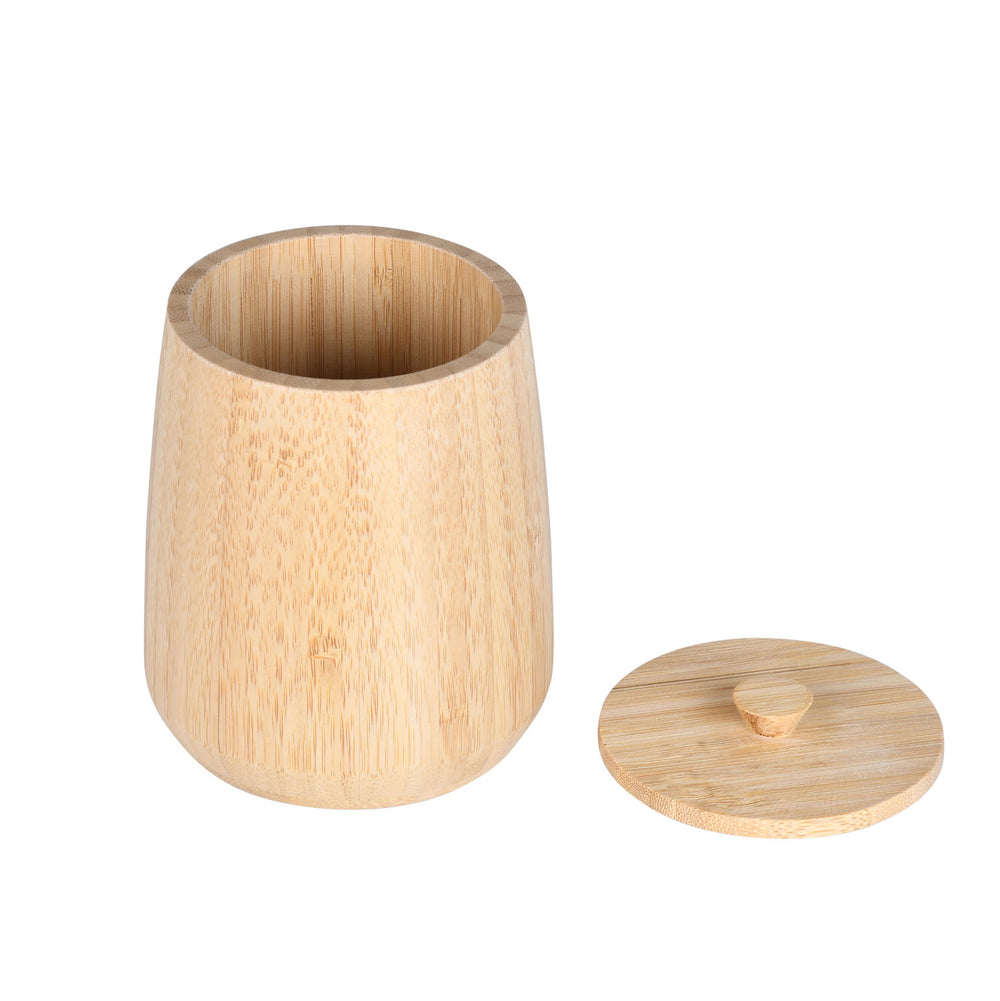 Bamboo Cannister with Lid- Small, Beige