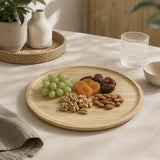 Round Lazy Suzan Bamboo Board- Beige