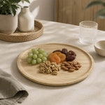 Round Lazy Suzan Bamboo Board- Beige