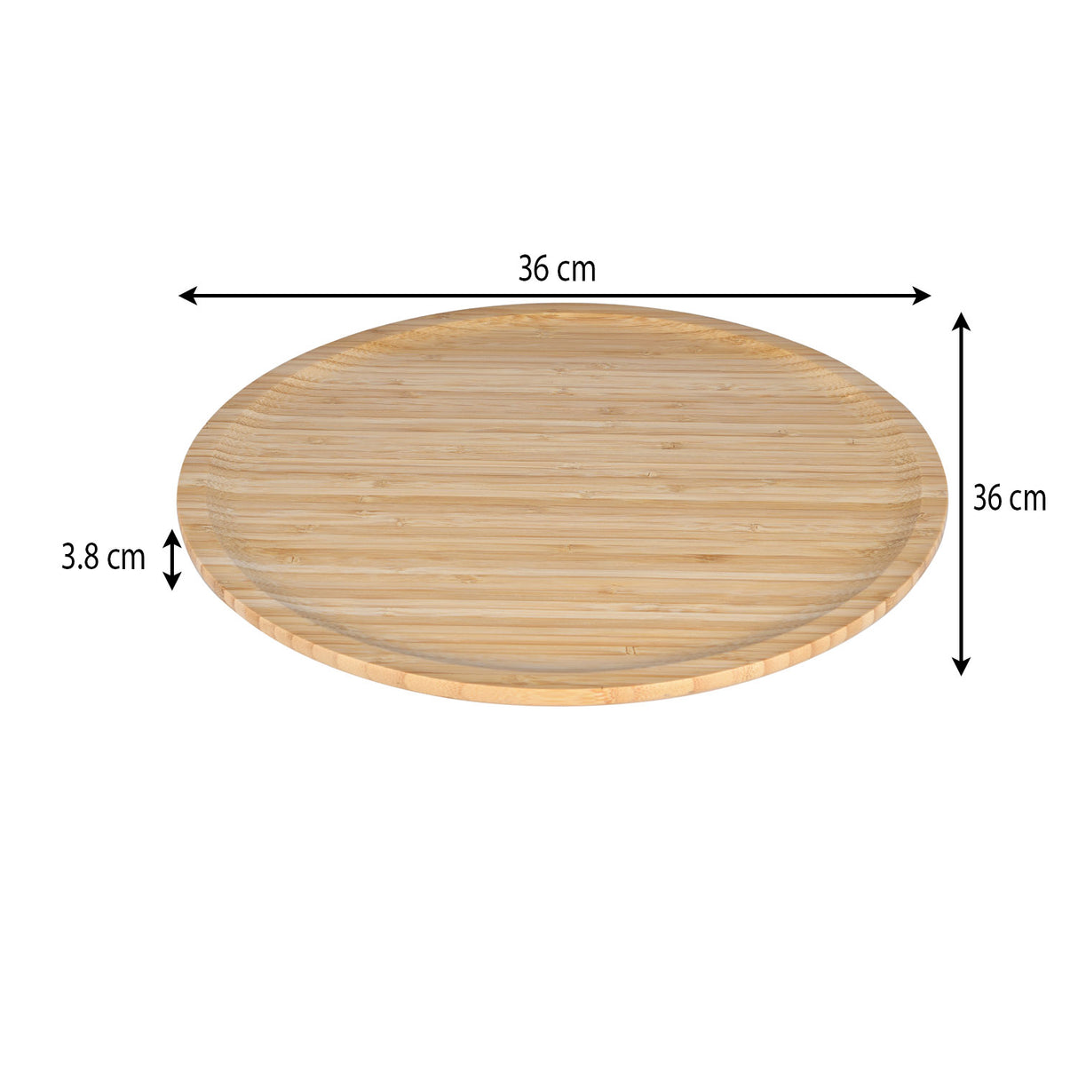 Round Lazy Suzan Bamboo Board- Beige