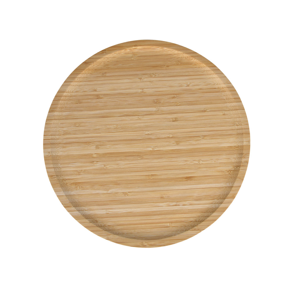 Round Lazy Suzan Bamboo Board- Beige