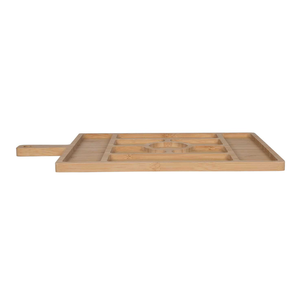 Bamboo Serving Platter with Sections- Beige