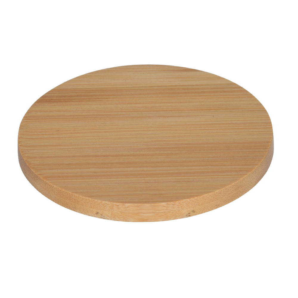 Bamboo Coaster Set of 6 with Holder- Beige