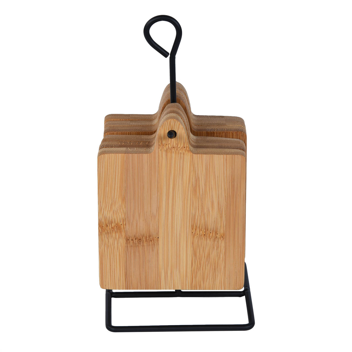 Bamboo Coaster Set of 6 with Stand- Beige