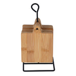 Bamboo Coaster Set of 6 with Stand- Beige
