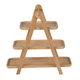 3 Tier Bamboo Serving Platter Stand- Beige