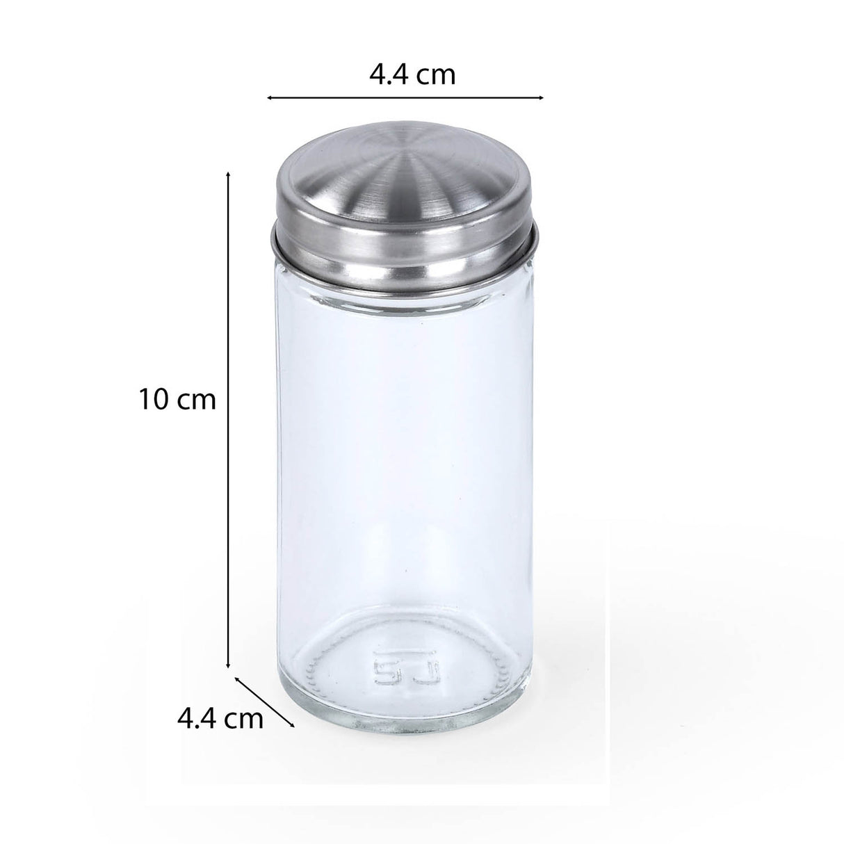 Condiment Glass Jar Set of 6 with Bamboo Holder- Beige
