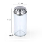 Condiment Glass Jar Set of 6 with Bamboo Holder- Beige