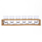 Bamboo Serving Tray with 6 Shot Glasses- Beige