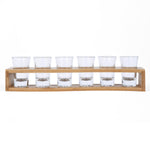 Bamboo Serving Tray with 6 Shot Glasses- Beige