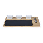 Cheese Plate Board Set with 3 Dip Bowls- Beige