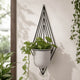 Wall Mountable Metal Planter- Ivory & Black