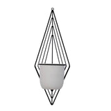 Wall Mountable Metal Planter- Ivory & Black