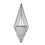 Wall Mountable Metal Planter- Ivory & Black