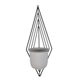 Wall Mountable Metal Planter- Ivory & Black
