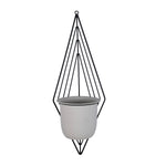 Wall Mountable Metal Planter- Ivory & Black