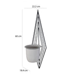 Wall Mountable Metal Planter- Ivory & Black