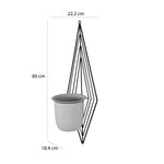 Wall Mountable Metal Planter- Ivory & Black