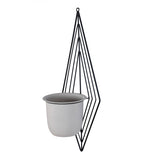 Wall Mountable Metal Planter- Ivory & Black