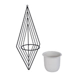 Wall Mountable Metal Planter- Ivory & Black