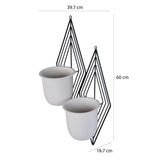 Wall Mountable Metal Duo Planter- Ivory & Black