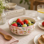 Floral Serving Bowl- Large, Pink