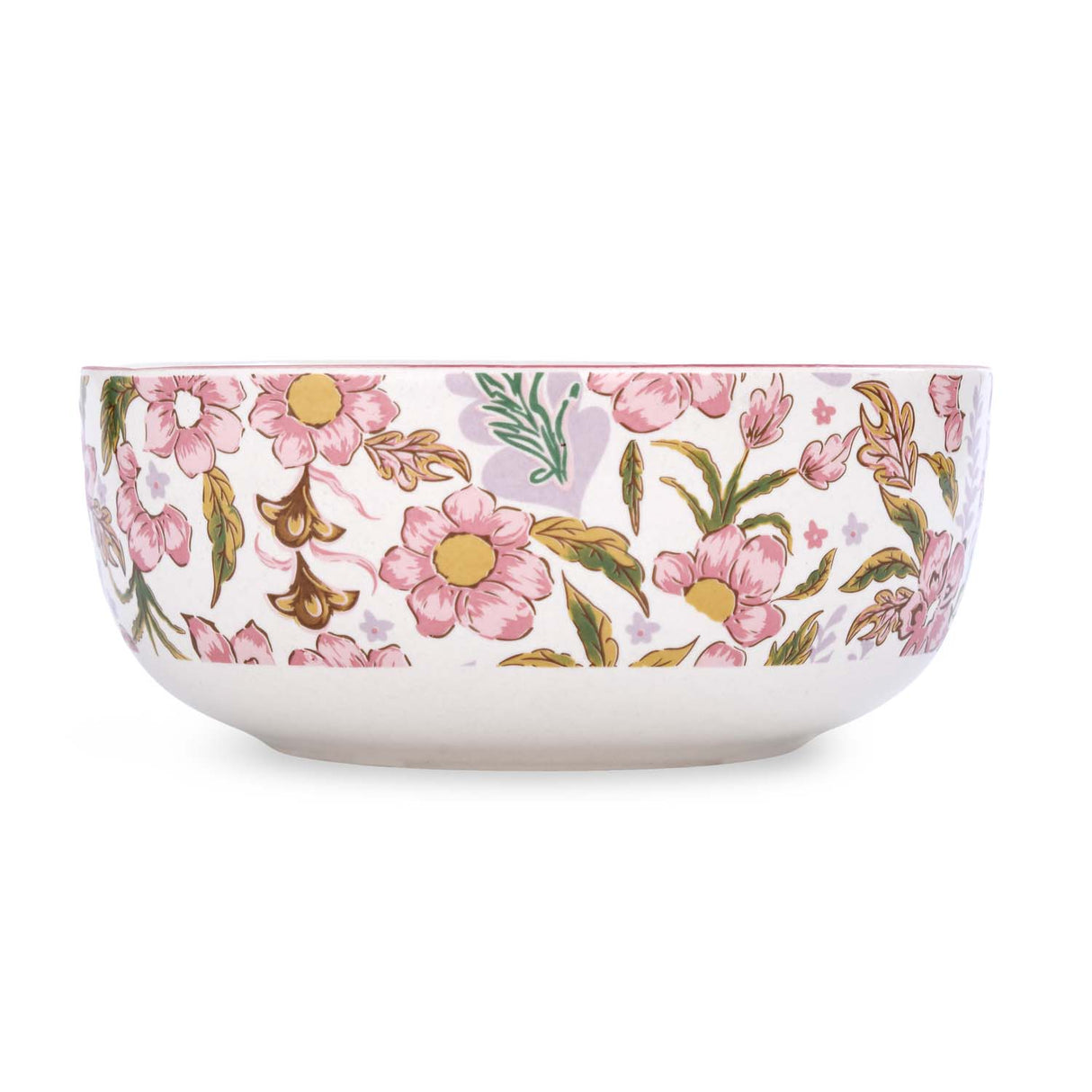 Floral Serving Bowl- Large, Pink
