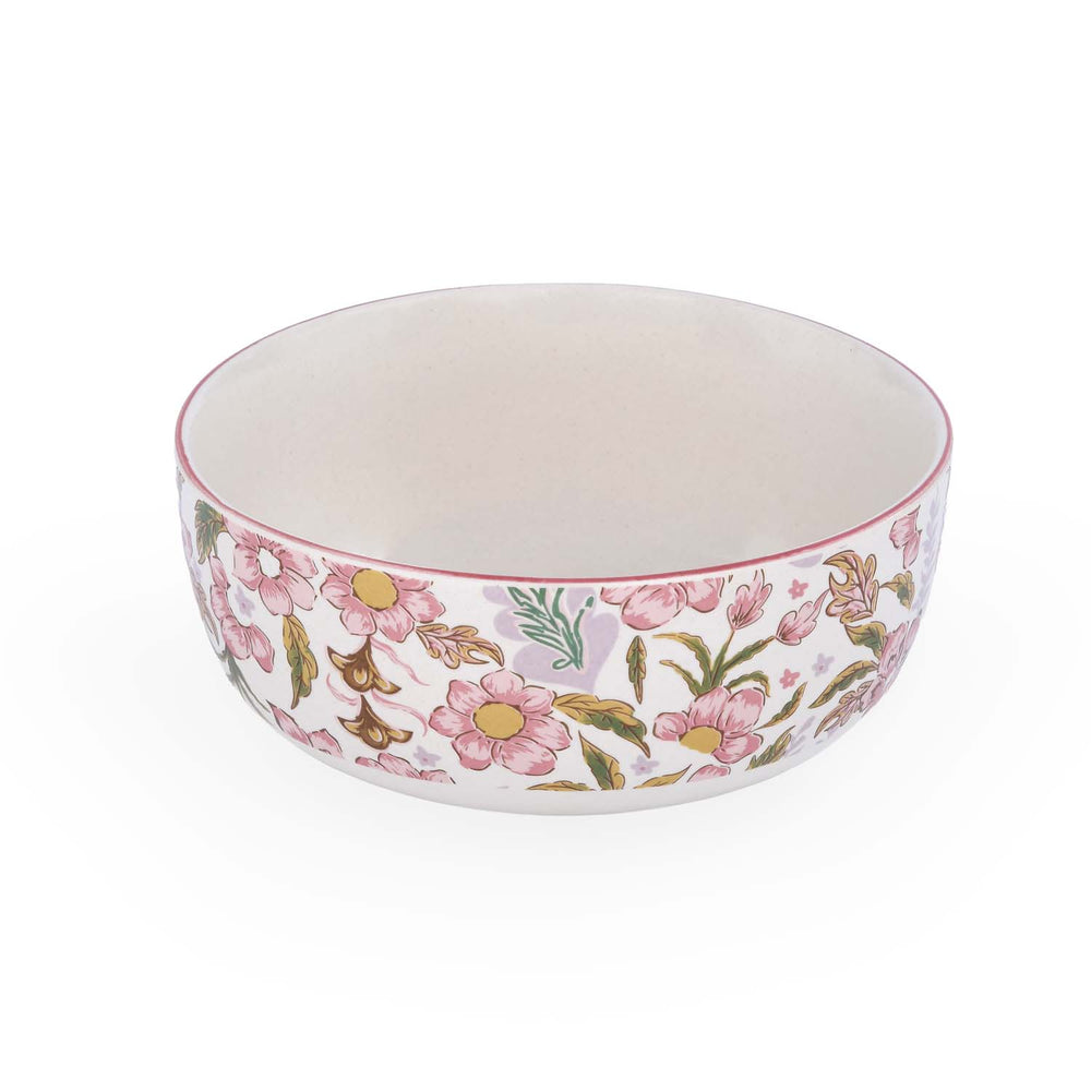Floral Serving Bowl- Large, Pink
