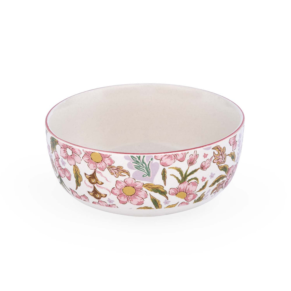 Floral Serving Bowl- Large, Pink