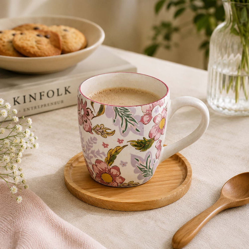 Floral Coffee Mug- Pink