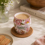 Floral Kulhad Mug- Pink