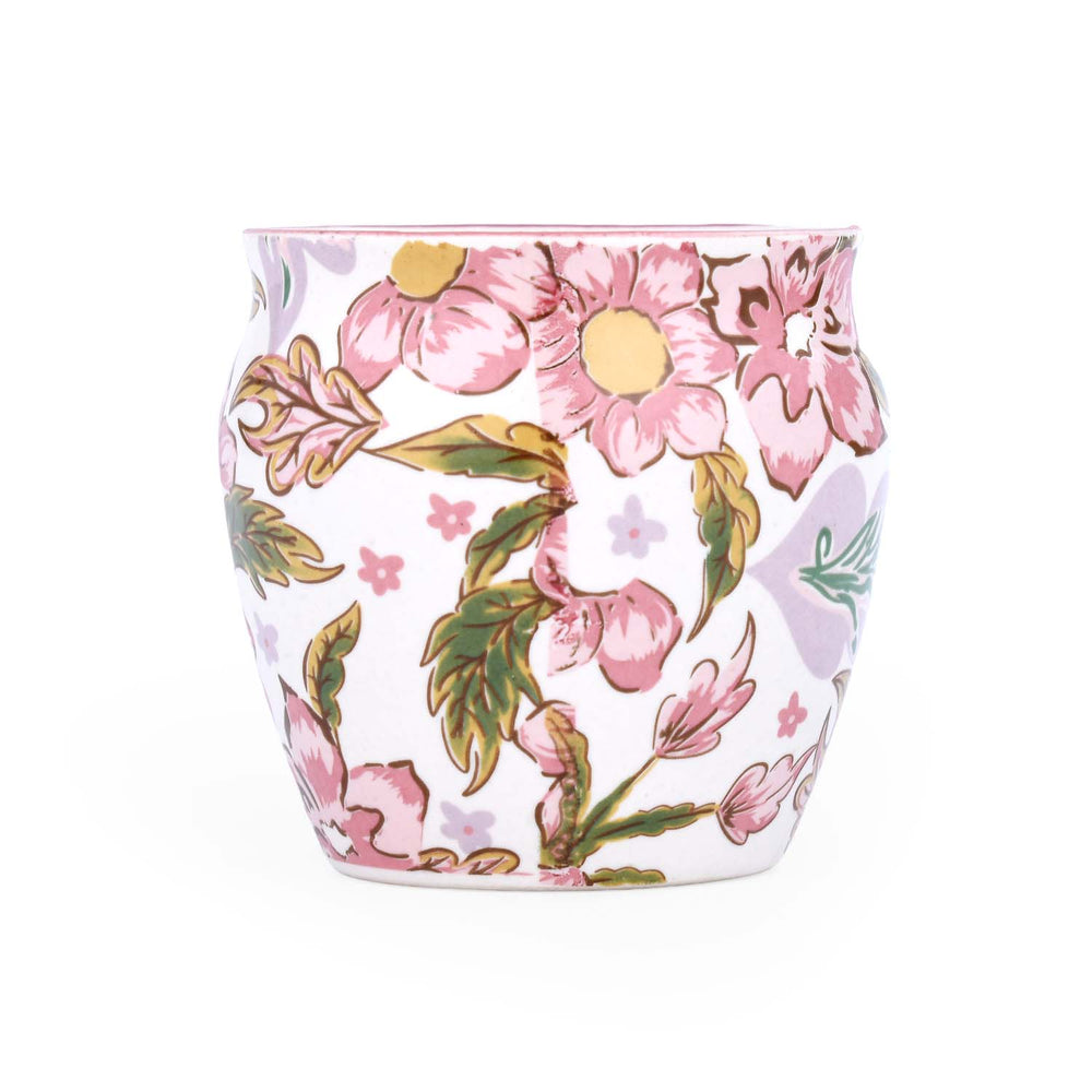 Floral Kulhad Mug- Pink