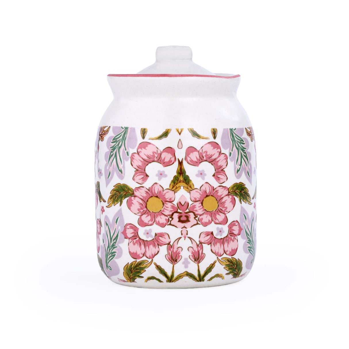 Floral Cannister Jar with Lid- Pink