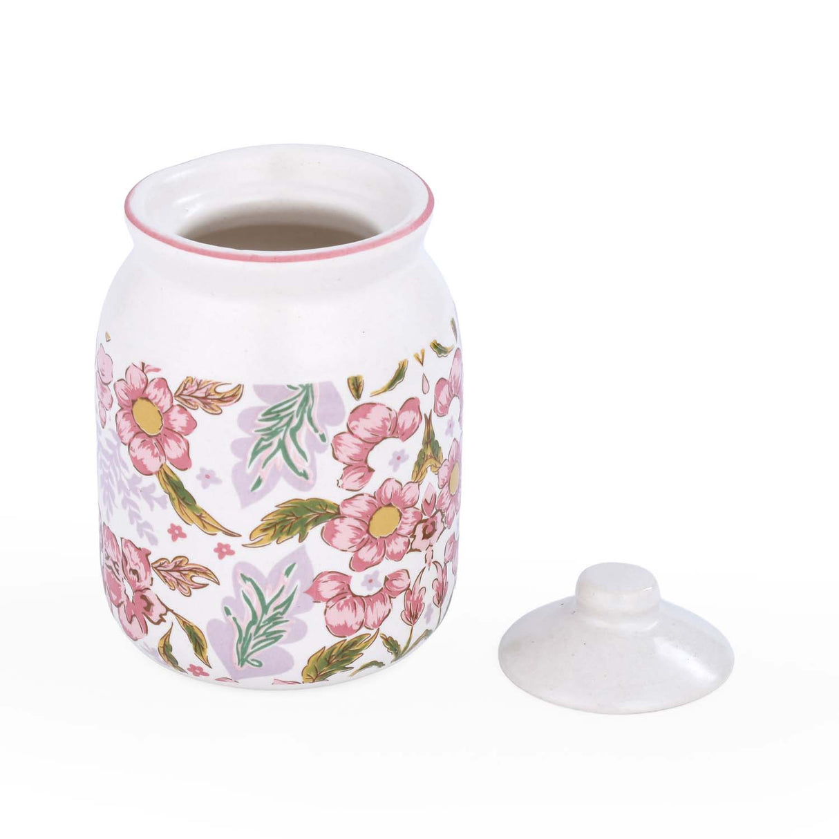 Floral Cannister Jar with Lid- Pink