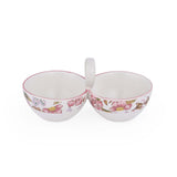Floral Dual Condiment Bowls- Pink
