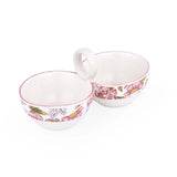 Floral Dual Condiment Bowls- Pink