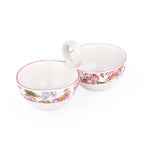 Floral Dual Condiment Bowls- Pink