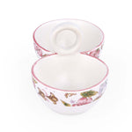 Floral Dual Condiment Bowls- Pink