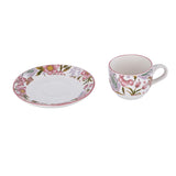 Floral Cup and Saucer- Pink