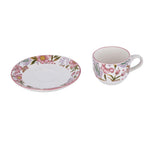 Floral Cup and Saucer- Pink
