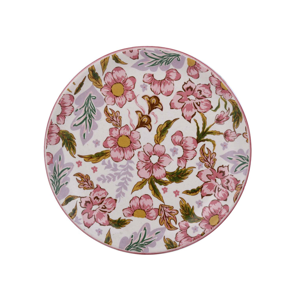 Floral Quarter Plate- Pink